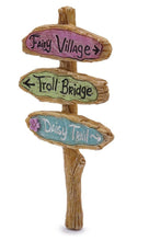 Load image into Gallery viewer, Mini Fairy Village Troll Bridge Sign Miniature Dollhouse Fairy Garden Adorable