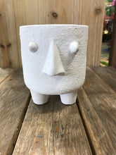 Load image into Gallery viewer, Unique Modern White And Gray Face Head and Footed Succulent Planter Pots