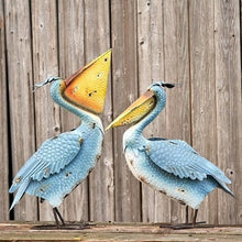 Load image into Gallery viewer, Metal pelican statue 26&quot; tall | coastal decor