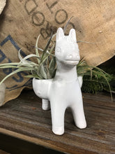 Load image into Gallery viewer, Small Glazed Ceramic Donkey Double Planter Pot