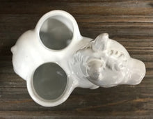 Load image into Gallery viewer, Small Glazed Ceramic Donkey Double Planter Pot