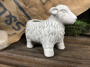 Petite Sheep Lamb Glazed Ceramic Succulent Pot Planter