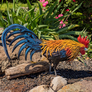 " Maxwell " EXTRA Large Garden Statue Rooster  Vivid Colors Authentic Look