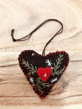 Load image into Gallery viewer, Mini Felt Seasonal Christmas Ornaments Heart and Star shapes