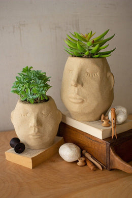 Sandstone Unique Head Face Succulent Cactus Planter Pot
