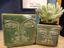 Load image into Gallery viewer, 6&quot; Square Ceramic Modern Face Planter Pots Succulents, Flowers and Plants