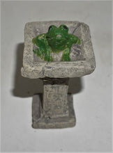 Load image into Gallery viewer, Fairy Garden mini accessories Birdbath with frog for doll house