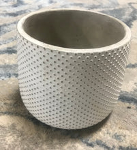 Load image into Gallery viewer, White Cement textured Gray Dot planter 4" succulent pot
