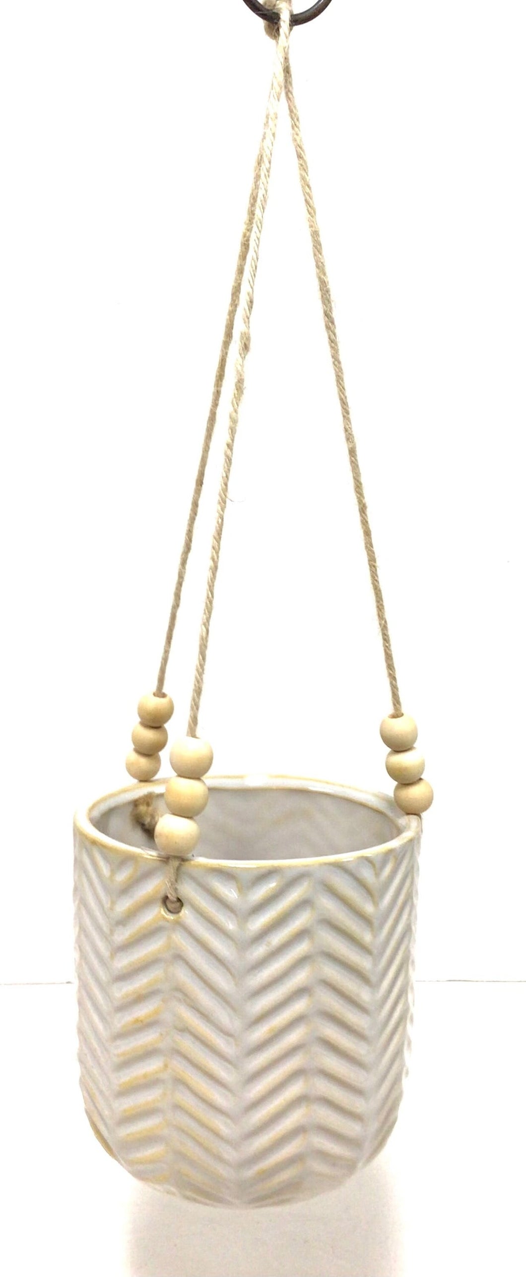 Hanging Ceramic Planters small white flower pot for succulents
