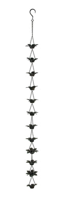 Metal Rain Chain Lily Flowers | Bronze with Patina Finish 48