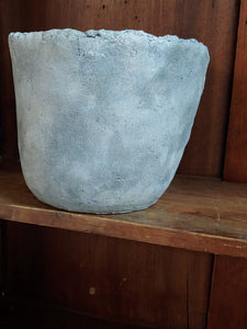 Medium Wrap head cement planter great for succulents or favorite house plant 6" tall