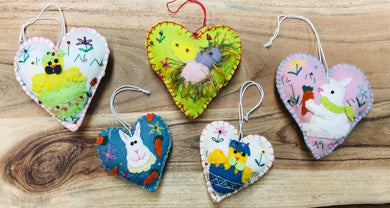 Heart Shaped Felt Hanging Easter Ornaments Home Decor
