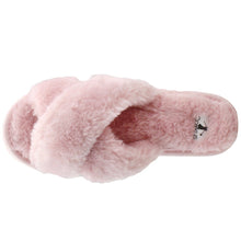 Load image into Gallery viewer, Women&#39;s Pink Faux Fur slipper | Soft and Comfy | Criss Cross | warm | Fluffy