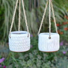 Load image into Gallery viewer, Boho Design Mini Hanging Ceramic Planter Pots for succulents 3&quot; white