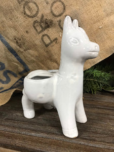 Small ceramic succulent pot Donkey Planter No drainage