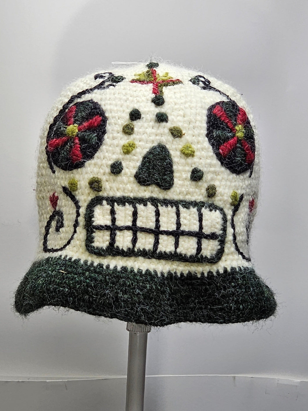 Sugar skull day of the dead bucket hat knit winter ski snowboard unisex