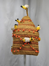 Load image into Gallery viewer, Beehive and Bees Knit Winter Novelty Crazy Ski Snowboard Hat Adult Unisex Unique Gift