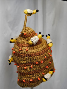 Beehive and Bees Knit Winter Novelty Crazy Ski Snowboard Hat Adult Unisex Unique Gift