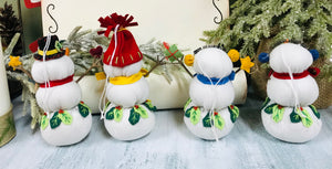 Adorable Hanging Fabric Snowman Ornaments
