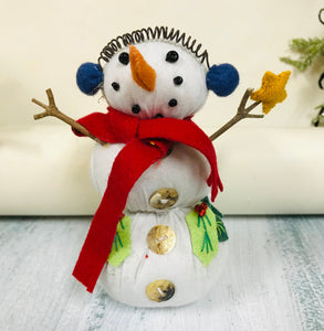 Adorable Hanging Fabric Snowman Ornaments