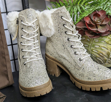 Bling Sparkly Boots for women by Very G Glitter Boots with the fur