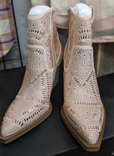 Load image into Gallery viewer, Women's Very G Rose Gold Rhinestone Sparkly Cowboy Ankle Boots Booties