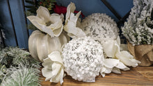 Load image into Gallery viewer, White southern magnolia stem 12&quot; long artificial Christmas flower decoration