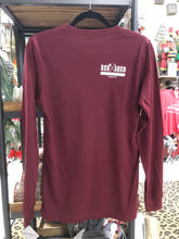 Load image into Gallery viewer, Adult Fun Christmas Themed Long Sleeve Blitzen T-Shirt Burgundy S-3Xl