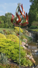 Load image into Gallery viewer, Copper Flame Kinetic Garden Wind Spinner Garden Art Sculpture HH165