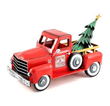 Load image into Gallery viewer, Vintage Look Metal Red Truck With Christmas Tree