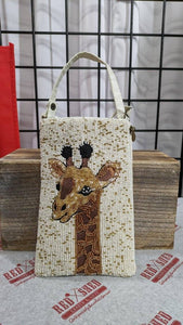 Giraffe Hand Beaded Fashion Cell Phone Bag Purse Crossbody Wristlet