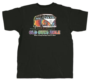 Vintage Hippy Van T-Shirt "What a long strange trip it's been" Old Guys Rule T-Shirt