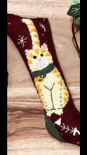 Load image into Gallery viewer, Felt stocking shaped Christmas ornaments cat and dog
