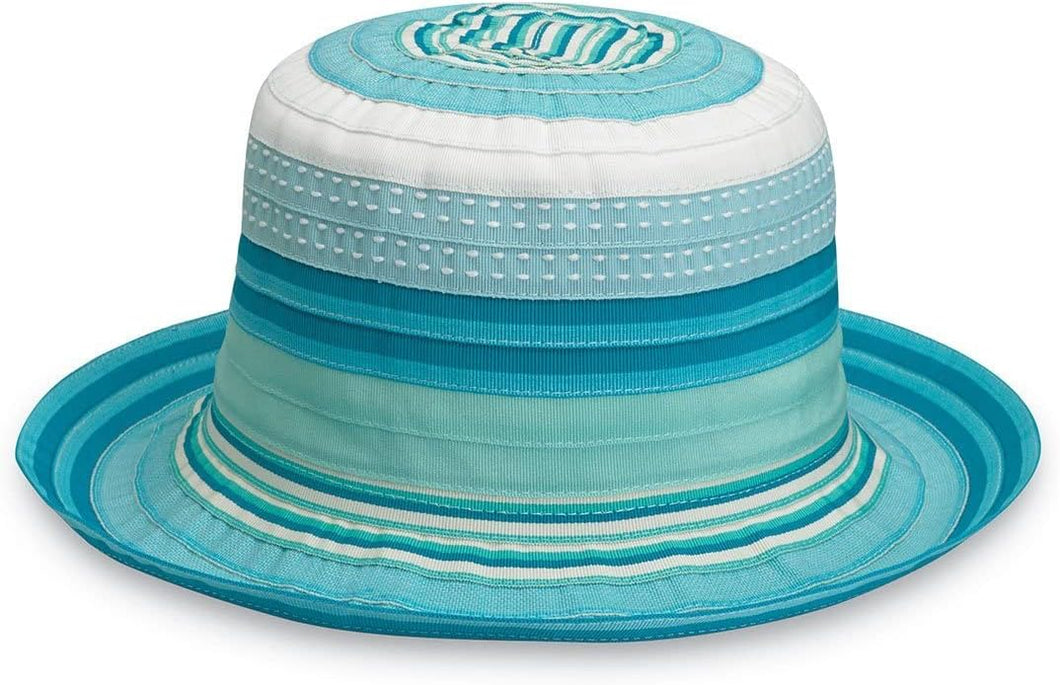 Blue Stripe Sun Protection Hat Adjustable 2-5yr by Wallaroo