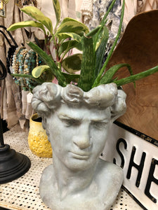Large Greek Head Planter David Face Pot Flower Vase