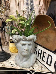 Large Greek Head Planter David Face Pot Flower Vase