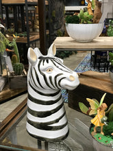 Load image into Gallery viewer, Zebra Head Figurine Safari Ceramic Indoor Succulent Planter Vase Pot Home Decor