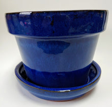 Load image into Gallery viewer, Glazed Ceramic Indoor Planter 6&quot; Flower Pot Attached Saucer