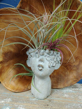 Load image into Gallery viewer, Small Girl Woman Kissing Head Planter Pot for succulents Cement