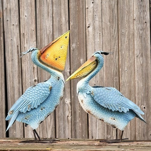 Metal pelican statue 26