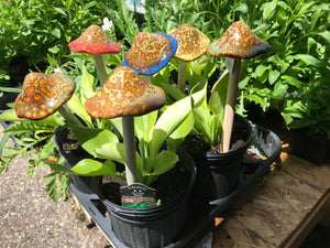 Mushroom Ceramic Garden and Plant Accents Large Ceramic 12"