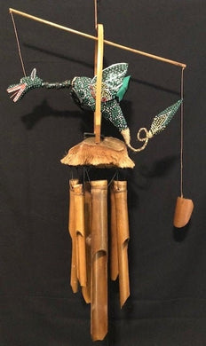 Green Spotted Dragon Bamboo Coconut Wind chime