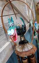 Load image into Gallery viewer, Green Spotted Dragon Bamboo Coconut Wind chime