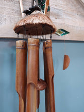 Load image into Gallery viewer, Green Spotted Dragon Bamboo Coconut Wind chime