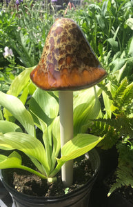Grande XL Ceramic Mushrooms 13" Indoor Outdoor Unique Garden Decor