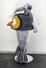 Load image into Gallery viewer, Gray Owl knit winter ski snowboard hat adult unisex unique gift Owl Lover&#39;s Gift
