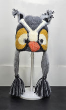 Load image into Gallery viewer, Gray Owl knit winter ski snowboard hat adult unisex unique gift Owl Lover&#39;s Gift