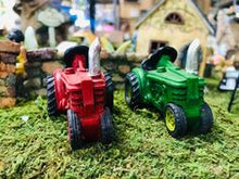 Load image into Gallery viewer, Mini Fairy Red Garden Tractor Farm for your Fairy Garden DIY Farm Country Dollhouse Accessory