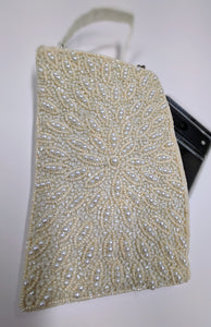 Bridal Hand Beaded Ivory Fashion Cell Phone Bag Purse Crossbody