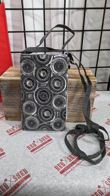 Hand Beaded Club Bag - Kaleidoscope - Silver and Black